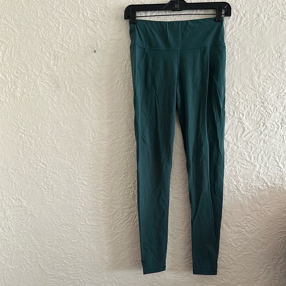 Sweaty Betty The Power Full Length Green Side Pocket Leggings XS Activewear